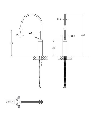 Смеситель для раковины Bronze de Luxe Scandi 9015BR Бронза