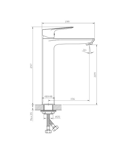 Смеситель для раковины Rossinka RS27-14 Хром