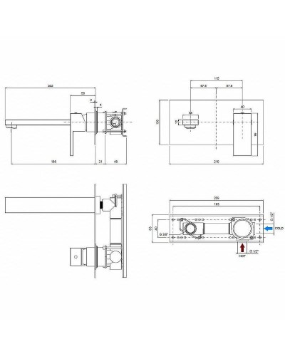 Смеситель для раковины Cezares UNIKA-BLI1-02 Бронза