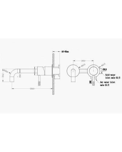 Смеситель для раковины Boheme Uno 465-MG Золото матовое