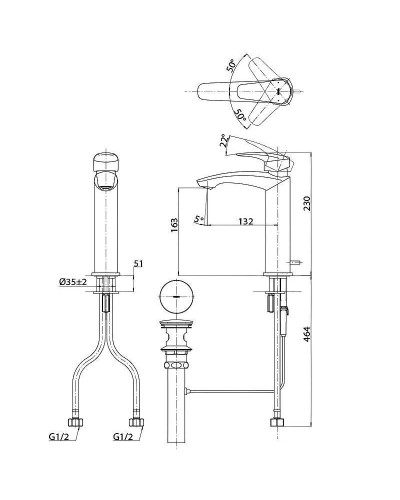 Смеситель для раковины Toto GM TLG09303R Хром