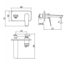 Смеситель для раковины Lemark Bronx LM3726BL Черный