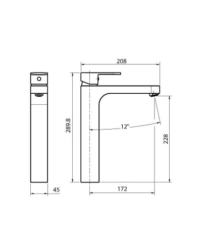 Смеситель для раковины Koller Pool Round Arc RA0200XL Хром