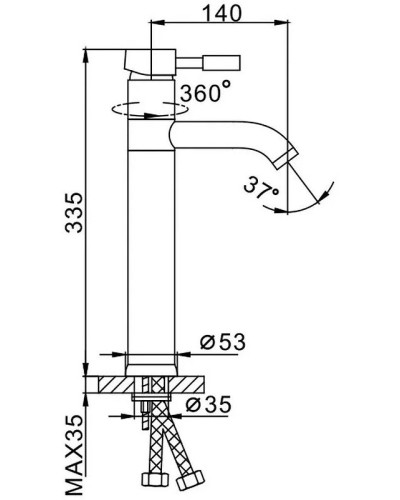 Смеситель для раковины Frap H52 F1052-2 Хром