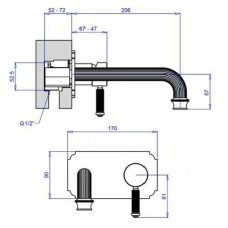 Смеситель для раковины Cezares Olimp BLSM2-L OLIMP-BLSM2-03/24-L Золото 24 карат