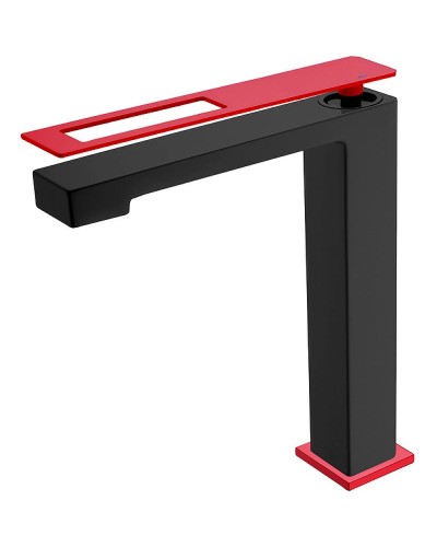 Смеситель для раковины Boheme Q 142-BR Черный матовый Красный