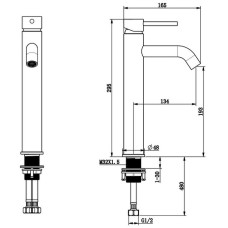 Смеситель для раковины Bronze de Luxe Scandi 1452C Хром
