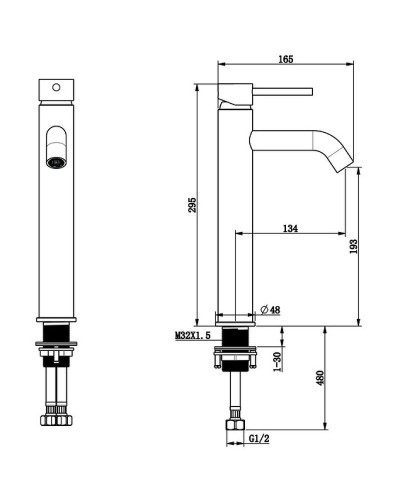 Смеситель для раковины Bronze de Luxe Scandi 1452C Хром