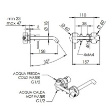 Смеситель для раковины Remer X Style Inox SSX15P Нержавеющая сталь
