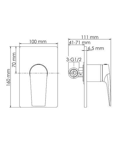 Смеситель для раковины WasserKRAFT A66553 Черный глянец