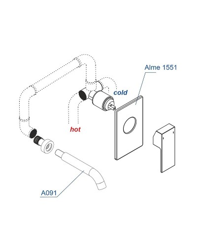 Смеситель для раковины WasserKRAFT A66553 Черный глянец