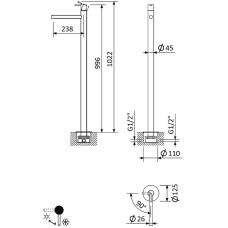 Смеситель для раковины Cezares Leaf LEAF-TVP-L-01-W0 Хром