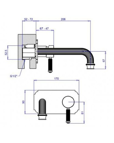 Смеситель для раковины Cezares Olimp BLSM2-L OLIMP-BLSM2-02-L Бронза