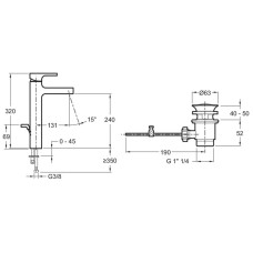 Смеситель для раковины Jacob Delafon Strayt E37329-CP Хром