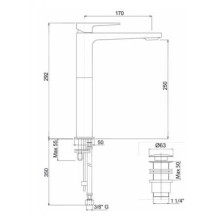 Смеситель для накладных раковин Cezares JUMP-LC-01-W0