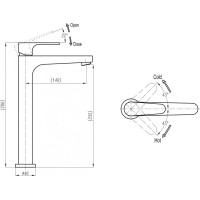 Смеситель для накладных раковин Cezares LACONICO-C-LC25-01-W0