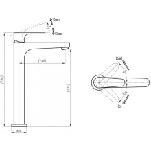 Смеситель для накладных раковин Cezares LACONICO-C-LC25-01-W0