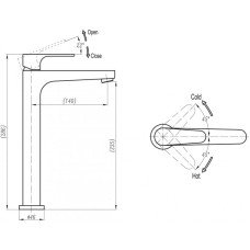 Смеситель для накладных раковин Cezares LACONICO-C-LC25-01-W0