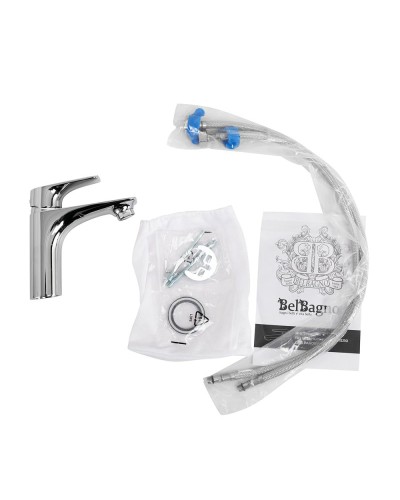 Смеситель для раковины без донного клапана BelBagno MARINO-LVM-CRM-W0