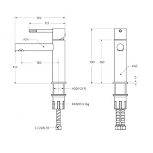 Смеситель для раковины с донным клапаном CEZARES RELAX-LS2-GM