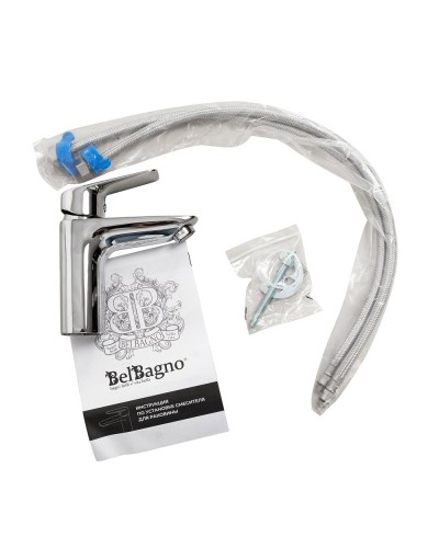 Смеситель для раковины без донного клапана BelBagno DUE-LVM-CRM-W0