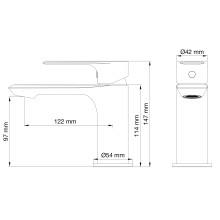 Смеситель для раковины Wonzon & Woghand, Черный матовый (WW-88018079-MB)
