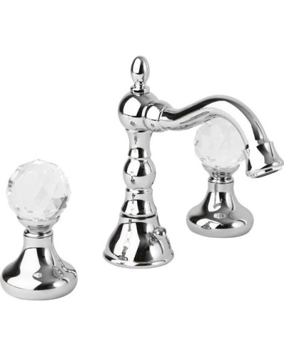 Смеситель на раковину на три отверстия хром, ручки Swarovski Cezares Atlantis ATLANTIS-BLS2-01-Sw