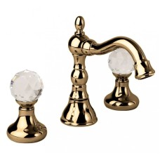 Смеситель на раковину на три отверстия бронза, ручки Swarovski Cezares Atlantis ATLANTIS-BLS2-02-Sw