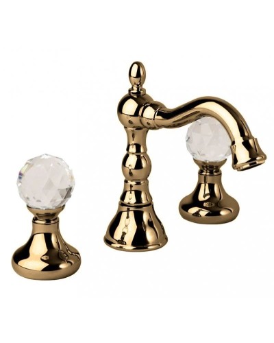 Смеситель на раковину на три отверстия бронза, ручки Swarovski Cezares Atlantis ATLANTIS-BLS2-02-Sw