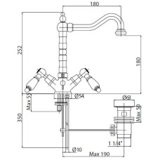 Смеситель для раковины хром, ручки Swarovski Nero Cezares Diamond DIAMOND-LS2-01-Sw-N