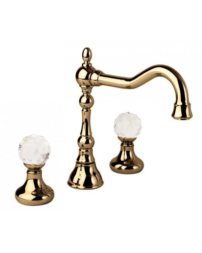 Смеситель для раковины на три отверстия бронза, ручки Svarovski Cezares Atlantis ATLANTIS-BLS2-A-02-Sw