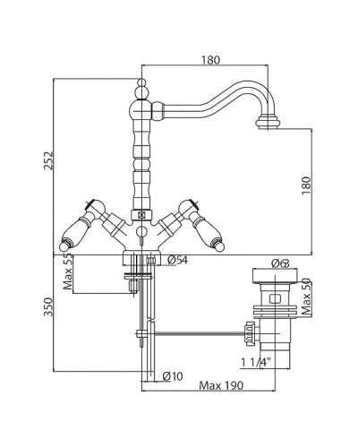 Смеситель для раковины хром, ручки Swarovski Cezares Diamond DIAMOND-LS2-01-Sw