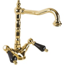 Смеситель для раковины золото 24 карат, ручки Swarovski Nero Cezares Diamond DIAMOND-LS2-03/24-Sw-N