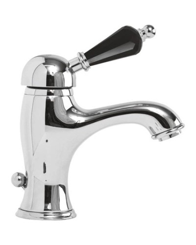 Смеситель для раковины с донным клапаном хром, ручка Swarovski Nero Cezares Vintage VINTAGE-LSM1-01-Sw-N