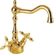 Смеситель для раковины золото 24 карата Cezares Atlantis-Nostalgia ATLANTIS-NOSTALGIA-LS2-A-03/24