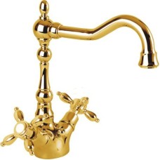Смеситель для раковины золото 24 карата Cezares Atlantis-Nostalgia ATLANTIS-NOSTALGIA-LS2-A-03/24