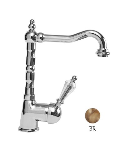 Смеситель для раковины с донным клапаном бронза, ручка Swarovski Cezares Vintage VINTAGE-LSM2-02-Sw