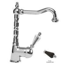 Смеситель для раковины с донным клапаном хром, ручка Swarovski Nero Cezares Vintage VINTAGE-LSM2-01-Sw-N