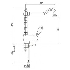 Смеситель для раковины с донным клапаном золото 24 карат, ручка Swarovski Nero Cezares Vintage VINTAGE-LSM2-03/24-Sw-N