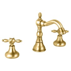Смеситель на раковину на три отверстия золото 24 карата Cezares Atlantis-Nostalgia ATLANTIS-NOSTALGIA-BLS2-03/24