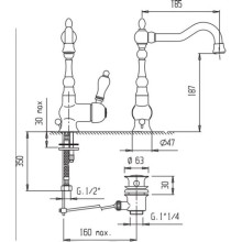 Смеситель для раковины хром Cezares Venezia VENEZIA-LSM2-A-01-Bi