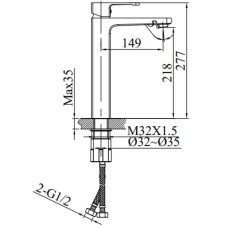 Смеситель для раковины AltroBagno Lamberto AltroBagnoLamberto010224GrMt оружейная сталь