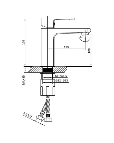 Смеситель для раковины AltroBagno Lamberto AltroBagnoLamberto0139GrMt оружейная сталь
