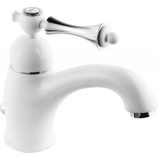 Смеситель для раковины с донным клапаном bianco lucido/cromo, ручка bianco lucido/cromo Cezares Margot MARGOT-LSM1-BLC