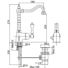 Смеситель для раковины с донным клапаном хром, ручка хром Cezares Margot MARGOT-LSM2-01-M