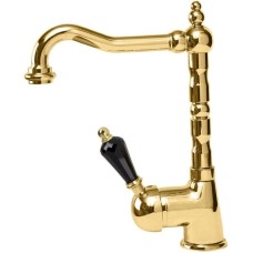 Смеситель для раковины с донным клапаном золото 24 карат, ручка Swarovski Nero Cezares Vintage VINTAGE-LSM2-03/24-Sw-N