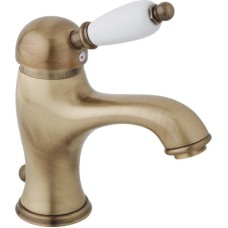 Смеситель для раковины бронза, ручка белая Cezares Elite ELITE-LSM1-02-Bi