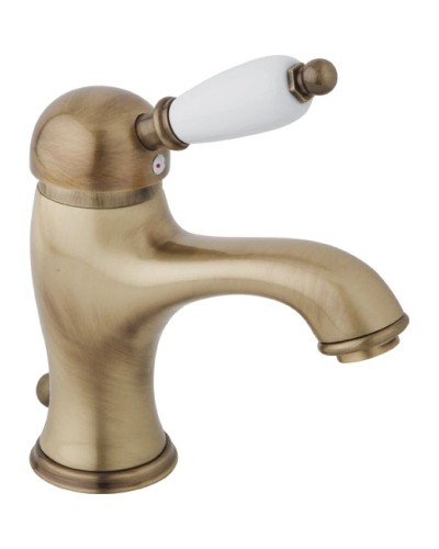 Смеситель для раковины бронза, ручка белая Cezares Elite ELITE-LSM1-02-Bi