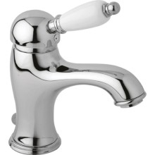 Смеситель для раковины хром, ручка белая Cezares Elite ELITE-LSM1-01-Bi