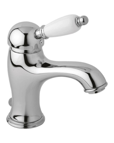 Смеситель для раковины хром, ручка белая Cezares Elite ELITE-LSM1-01-Bi